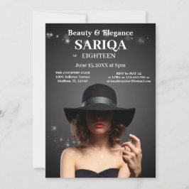 18エレガント番目の誕生日-美しいと恵み 招待状