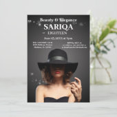 18エレガント番目の誕生日-美しいと恵み 招待状 (スタンド正面)