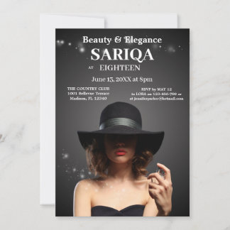 18エレガント番目の誕生日-美しいと恵み 招待状