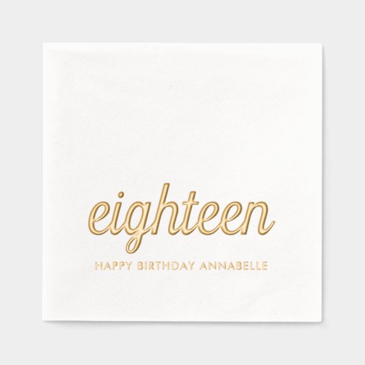 18エレガント誕生日ゴモダンールナプキンス 箔ナプキン (正面)