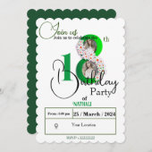 18エレガント誕生祝い 招待状 (正面/裏面)