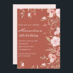 18エレガントth誕生日招待状フローラシック 招待状<br><div class="desc">18歳エレガントの誕生日招待状フローラシックな水色</div>