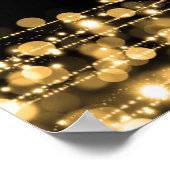 18エレガントth Birthday Partyピカピカ金ゴールド ポスター (角)