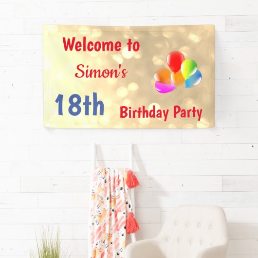 18カラフルパーソナライズされた誕生日 横断幕 (インサイチュ)