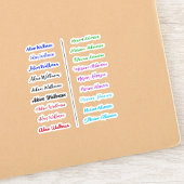 18カラフルラベル、手書きスクリプト名シール シール