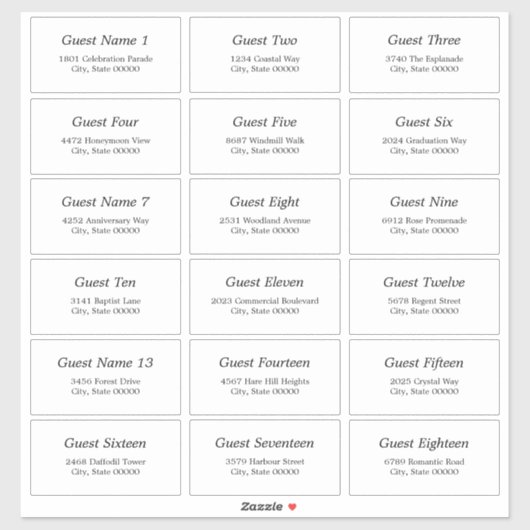 18ゲスト住所 シールエレガントミニマリスト シール (シート)
