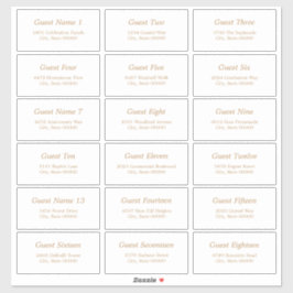 18ゲスト住所 シールホワイトゴールデンベージュステッカー シール