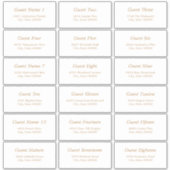 18ゲスト住所 シールホワイトゴールデンベージュステッカー シール (正面)