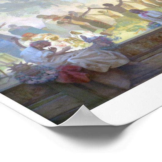 #18スラブのリンデンの木の下のオマレディナの誓い ポスター (角)