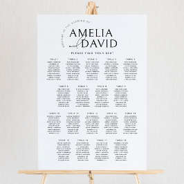 18テーブモダンルウェルカムシーティングチャート ポスター