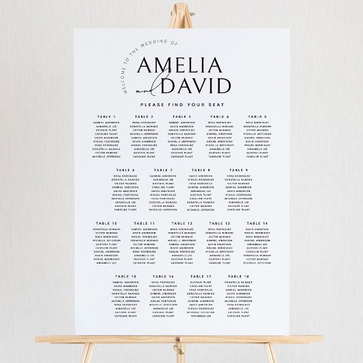 18テーブモダンルウェルカムシーティングチャート ポスター