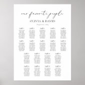 18テーブルシンプル私たちの人お気に入りの席チャート ポスター (正面)