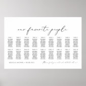 18テーブル私たちお気に入りのの人の座席図プラン ポスター (正面)