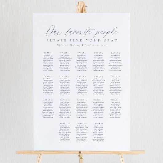 18テーブル私たちお気に入りのの人の座席表 ポスター