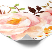 18テーブル結婚のシーティングチャートフローラ金ゴールドフレーム ポスター (角)