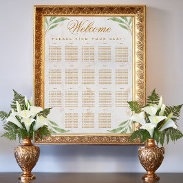 18テーブル 席配置図 グリーンと植物  ポスター