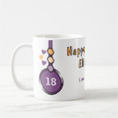 18ハッピーバースデー名purple orange コーヒーマグカップ (左)