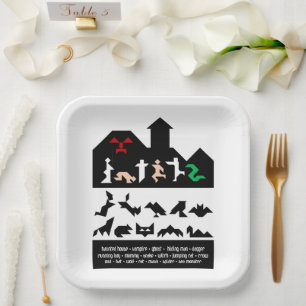 18ハロウィンタングラム画像 ペーパープレート