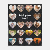 18パーソナライズされたハートフォトコラージュフリースブランケット フリースブランケット (正面)