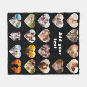 18パーソナライズされたハートフォトコラージュフリースブランケット フリースブランケット (正面(横))