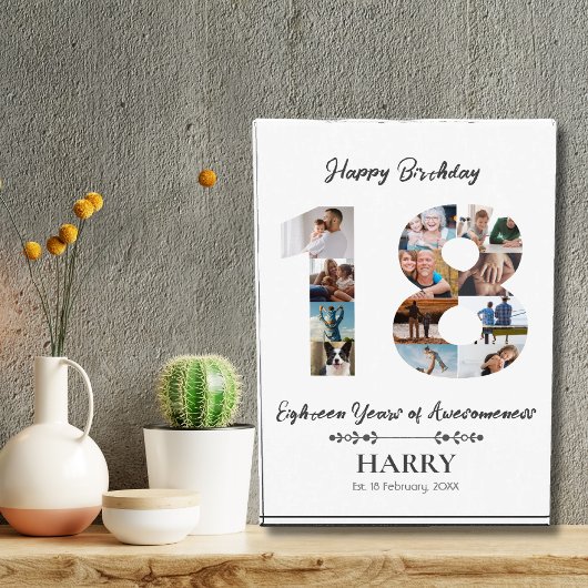 18パーソナライズされた番目の誕生日フォトブロック フォトブロック