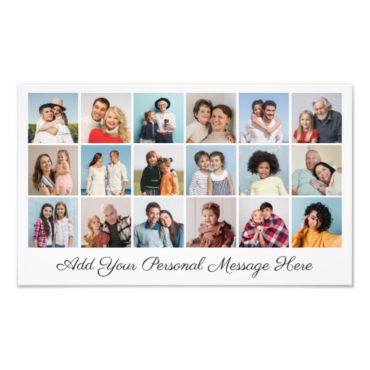 18フォトコラージュあいさつ文の写真の拡大 フォトプリント            (正面)