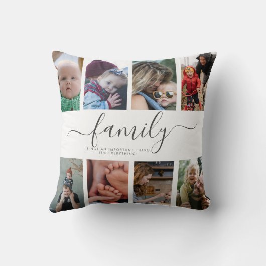 18フォトコラージュかわいい家族ラブメモリ クッション (裏面)