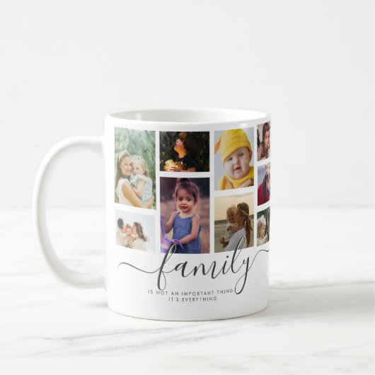 18フォトコラージュかわいい家族ラブメモリ コーヒーマグカップ (左)