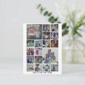 18フォトコラージュと文字 – ホワイト編集可能 ポストカード (スタンド正面)
