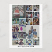 18フォトコラージュと文字 – ホワイト編集可能 ポストカード (正面)