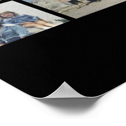 18フォトコラージュと白文字の黒 ポスター (角)