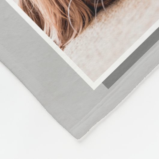 18フォトコラージュの家族の名前グレー フリースブランケット (角)