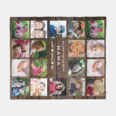 18フォトコラージュダークウッドラブユナナ フリースブランケット (正面(横))