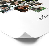 18フォトコラージュハート図形 ポスター (角)