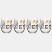 18フォトコラージュパーソナライズされた ステムなしワイングラス (正面)