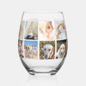 18フォトコラージュパーソナライズされた ステムなしワイングラス (正面)