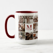 18フォトコラージュモダンファミリーマロパーソナライズされたーン マグカップ (左)
