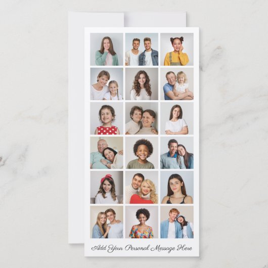 18フォトコラージュ自分の挨拶を追加 カード (正面)