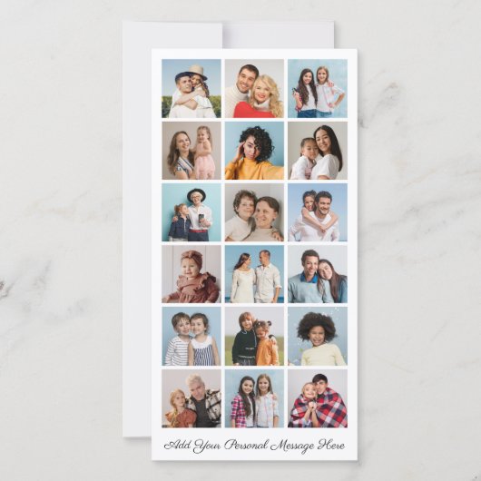 18フォトコラージュ自分の挨拶を追加 カード (正面)