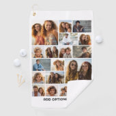 18フォトコラージュ – カスタム文字 – 白黒 ゴルフタオル (インサイチュ)