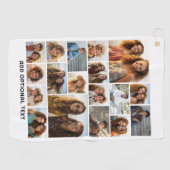 18フォトコラージュ – カスタム文字 – 白黒 ゴルフタオル (横)