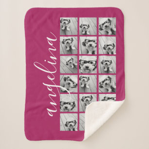 18フォトコラージュ – 背景色を編集できる シェルパブランケット