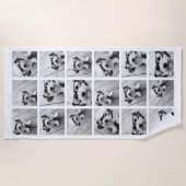 18フォトコラージュ – 背景色を編集できる ビーチタオル (正面)