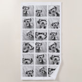 18フォトコラージュ – 背景色を編集できる ビーチタオル (正面)