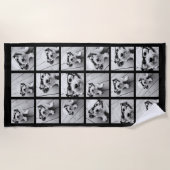 18フォトコラージュ – 背景色を編集できる ビーチタオル (正面)