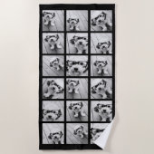 18フォトコラージュ – 背景色を編集できる ビーチタオル (正面)