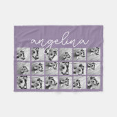 18フォトコラージュ – 背景色を編集できる フリースブランケット (正面(横))