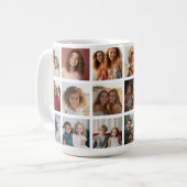 18フォトコラージンググリッド – 家族と友人のギャラリー コーヒーマグカップ (正面左)