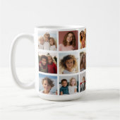 18フォトコラージンググリッド – 家族と友人のギャラリー コーヒーマグカップ (左)