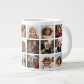 18フォトコラージンググリッド – 家族と友人のギャラリー ジャンボコーヒーマグカップ (正面右)